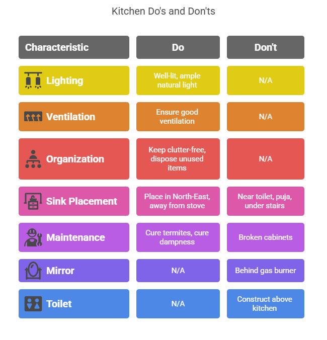 Do's & Dont's for Kitchen